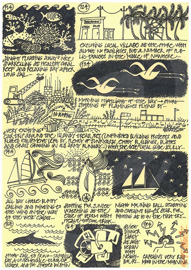 Cestovní komixový námořnický deník – Karibik 2011, kresba